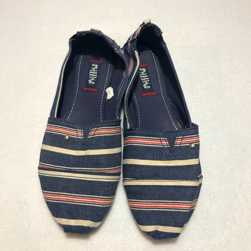 MAD LOVE - Striped Slip On Flats - 11